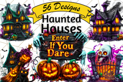 Haunted House PNG Clipart, Spooky Holiday Cartoon Graphics Product Image 1