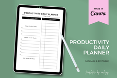 Free Productivity Daily Planner Template Canva - Minimalist Product Image 1