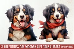 Cute Valentine Dog Clipart, Valentines Day Dog Clipart Product Image 1