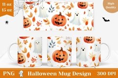 Halloween Mug Wrap, Halloween Print, Pumpkins Mug PNG Product Image 1