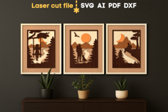 Camping Triptych SVG laser cut files for Glowforge Product Image 1