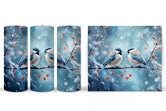 Birds Tumbler Sublimation. Winter Birds Tumbler Design Product Image 2