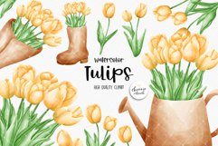 Watercolor tulip clipart, tulip clipart, flower clipart Product Image 1