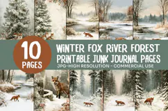 Winter Fox River Forest Junk Journal Pages Product Image 1