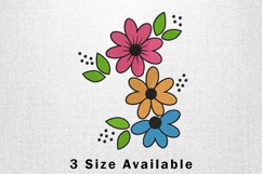 Colorful Daisy Trio Three Size Embroidery Design Product Image 1