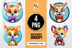 Cute Fox Clipart Sublimation PNG Product Image 1