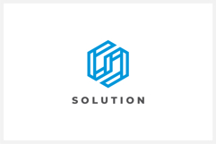 Solution Letter S Hexagon Logo Design Vector Product Image 1