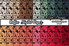 coffee digital papers, Coffee pattern, Coffee background Product Image 1