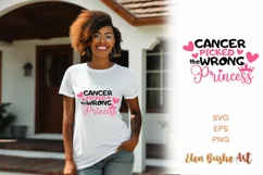 Cancer svg, Ribbon svg, Cancer picked the wrong princess SVG Product Image 1