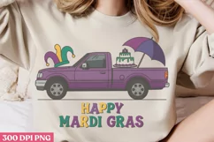 Happy Mardi Gras PNG, Mardi Gras Sublimation PNG Product Image 1