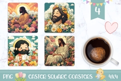 Christian Square Coasters, Jesus Christ Square Coasters Product Image 1