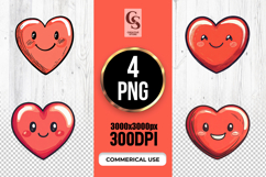 Cute Heart Characters Clipart Sublimation PNG Product Image 1