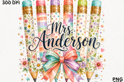 Personalized Teacher Pencil Name Sublimation SVG Product Image 2
