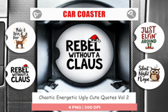 Chaotic Holiday Spirit Car Coaster Product Image 1
