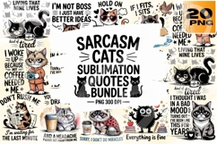 Meow &amp; Mood Sarcastic Cat Quote PNG Pack Product Image 1