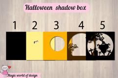 Halloween Shadow Box SVG, Layered Paper Cut File, Spooky 3D Product Image 3