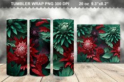 3D Christmas Flowers Wrap Tumbler Design Product Image 1