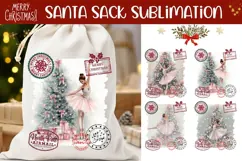 Pink Ballerina Santa Sack, Winter Santa Sack Designs Product Image 1
