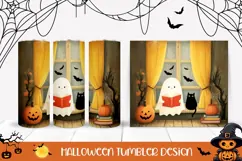 Kids Halloween Ghost Tumbler, Halloween Black Cat Tumbler Product Image 1