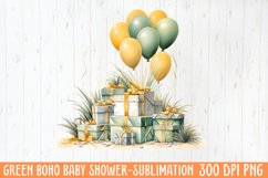 Green Boho Baby Shower Sublimation Product Image 1