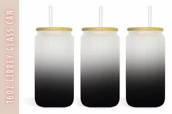 Black Ombre 16oz Libby Glass Can Tumbler Wrap Product Image 1