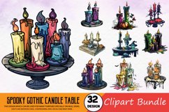 Spooky Gothic Candle Table Clipart Bundle Product Image 1