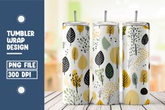 Abstract Shapes And Leaves Tumbler Wrap Sublimation Product Image 1