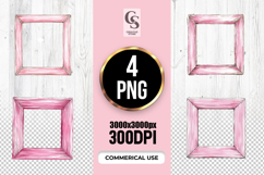 Pink Wooden Frame Clipart Sublimation PNG Product Image 1