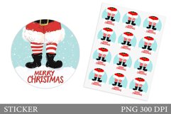 Santa Claus Sticker Design. Christmas Sticker Printable Product Image 1