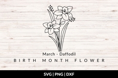 March Birth Flower Bouquet SVG - Daffodil Product Image 1