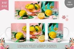 Cartoon Lemons Mug Wrap, Nature Mug Sublimation Product Image 1