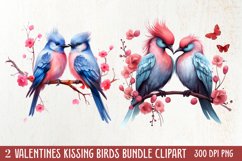 Breeds of Valentine Kissing Birds, Valentine's Day Clipart Product Image 2