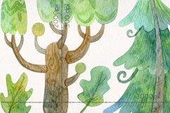 Watercolor Trees Clipart. Forest Elements Product Image 4
