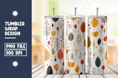 Abstract Shapes And Leaves Tumbler Wrap Sublimation Product Image 1