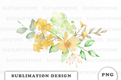 Watercolor Flowers Bouquet png Product Image 1