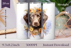 Watercolor Spaniel Tumbler Sublimation, Dog Tumbler Wrap PNG Product Image 1
