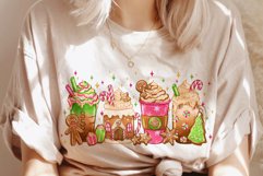 Pastel Gingerbread Christmas Latte Coffee Sublimation Design Product Image 2