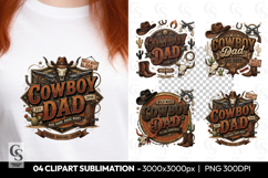 Cowboy Dad Clipart Sublimation PNG Product Image 1