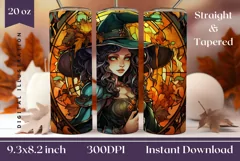 Halloween Witch Tumbler Wrap, Halloween Tumbler Sublimation Product Image 1