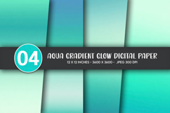 Aqua Gradient Glow Digital Paper Product Image 1