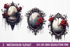 Gothic Halloween Watercolor Clipart PNG, Halloween PNG Product Image 1