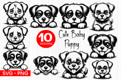 Cute Baby Puppy SVG PNG Product Image 1