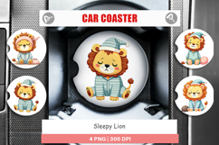 Car Coaster Sleepy Lion Product Image 1