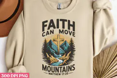 Faith can move PNG, Christian Bible Verses Sublimation PNG Product Image 2