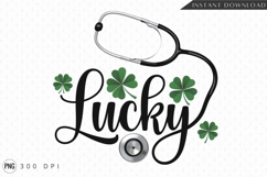 Lucky Nurse St Patricks Day Sublimation PNG Product Image 1