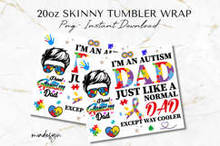 Autism Dad 20 oz Tumbler Wrap PNG, Skinny Sublimation Design Product Image 2