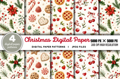 Christmas Digital Paper Backgrounds JPG Product Image 1