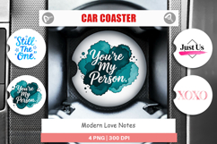 Modern Love Notes Car Coaster Product Image 1