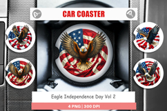 Car Coaster Eagle 4th of July Product Image 1