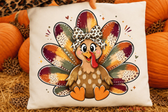 Cute Thanksgiving Turkey PNG, Fall Turkey Sublimation, Leopa Product Image 2